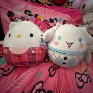 Hello kitty and Cinnamoroll Plaid Squishmallow 10”